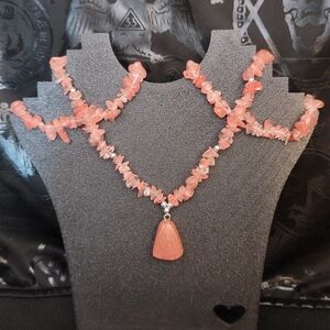 Strawberry Quartz Stone Necklace